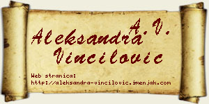 Aleksandra Vinčilović vizit kartica